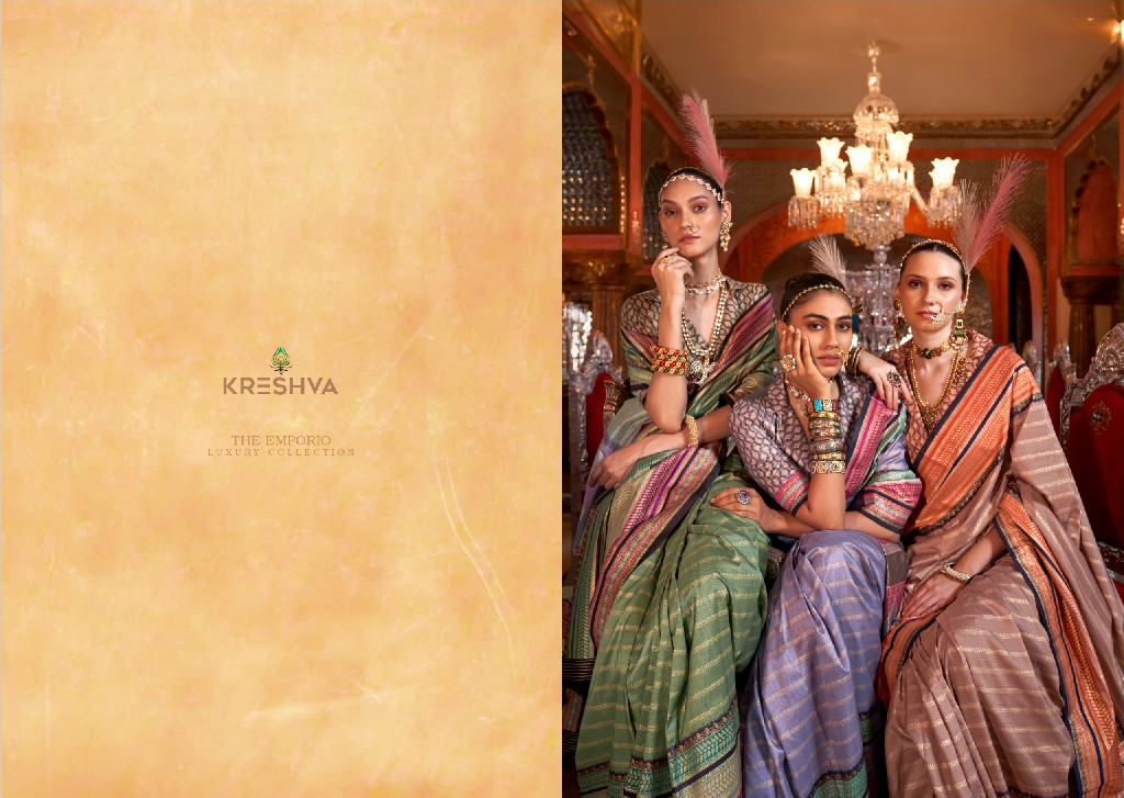 Kreshva Ayodhya Wholesale Super VB Silk With Elite Gold Finish Ethnic Sarees