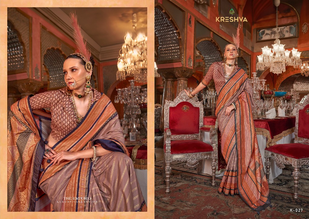 Kreshva Ayodhya Wholesale Super VB Silk With Elite Gold Finish Ethnic Sarees