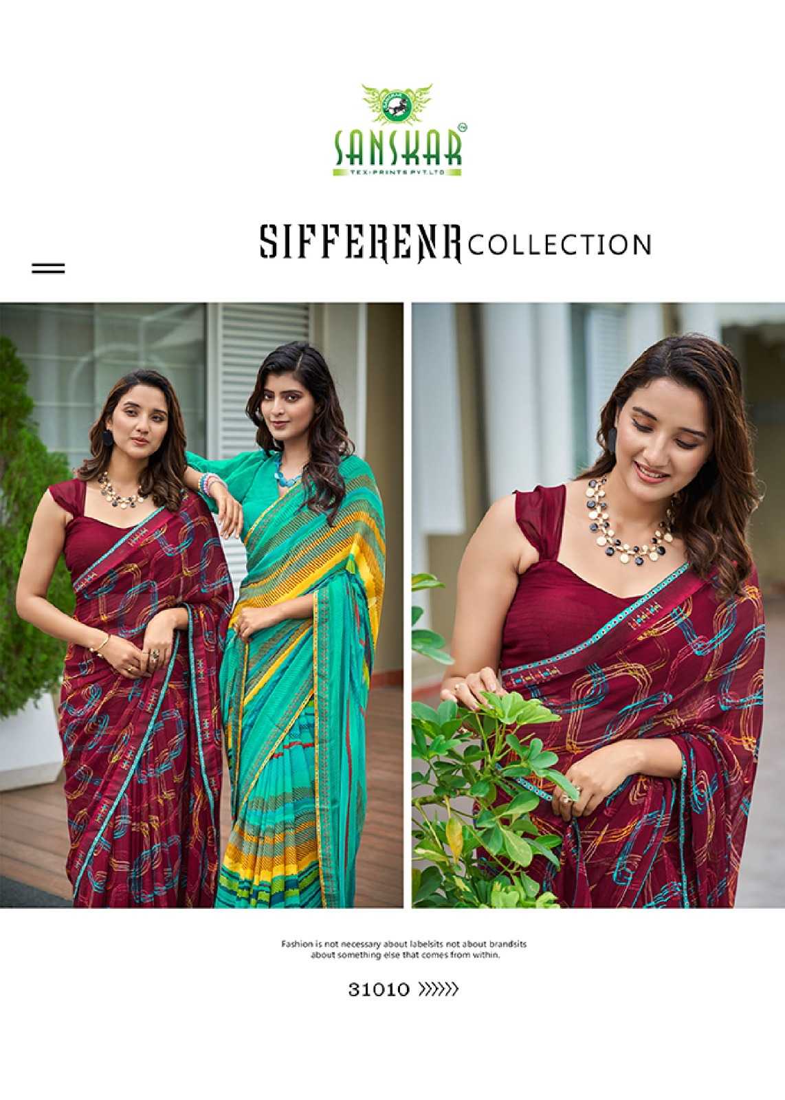 radhe by sanskar tex prints georgette new trendy saree wholesaler