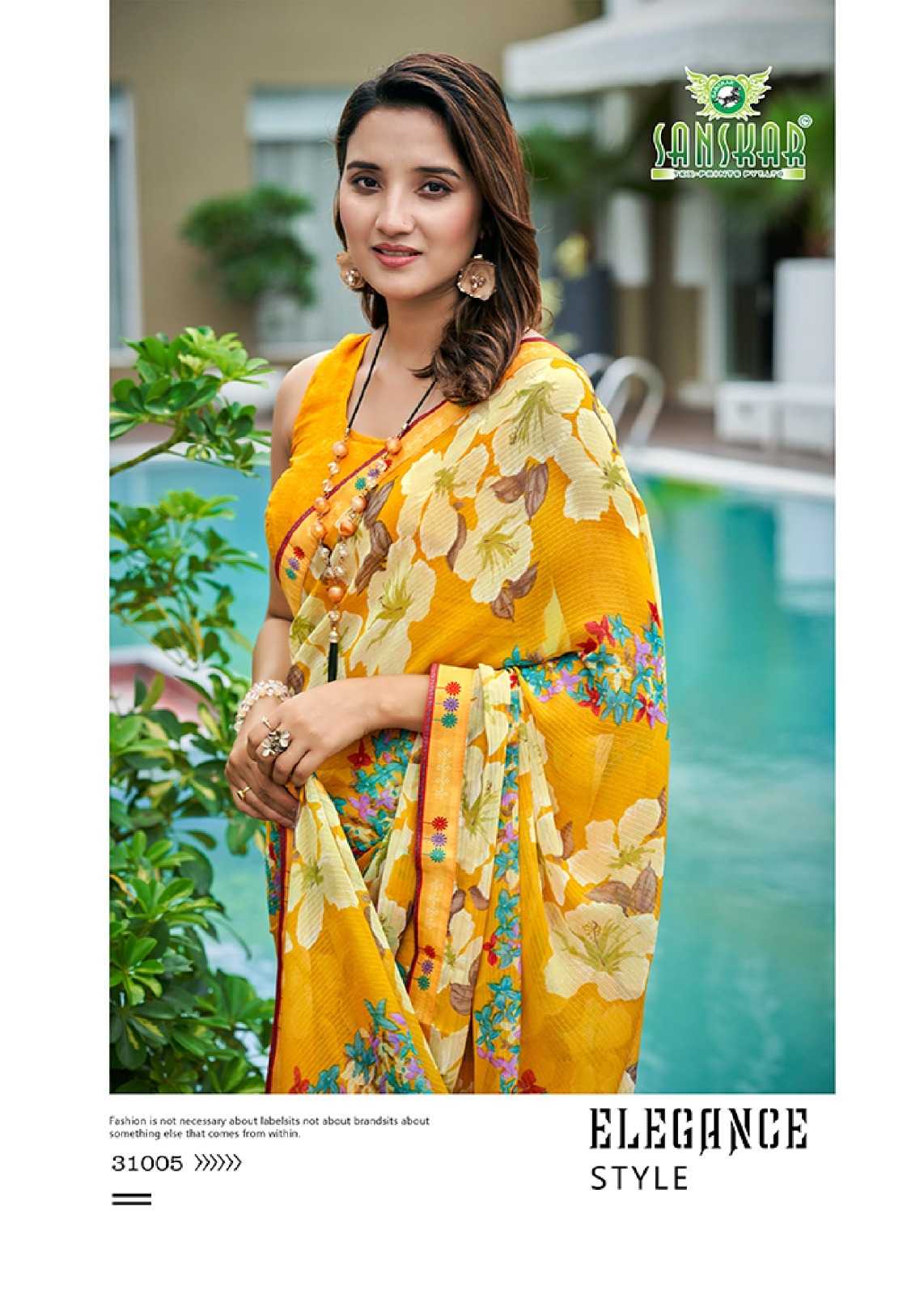 radhe by sanskar tex prints georgette new trendy saree wholesaler