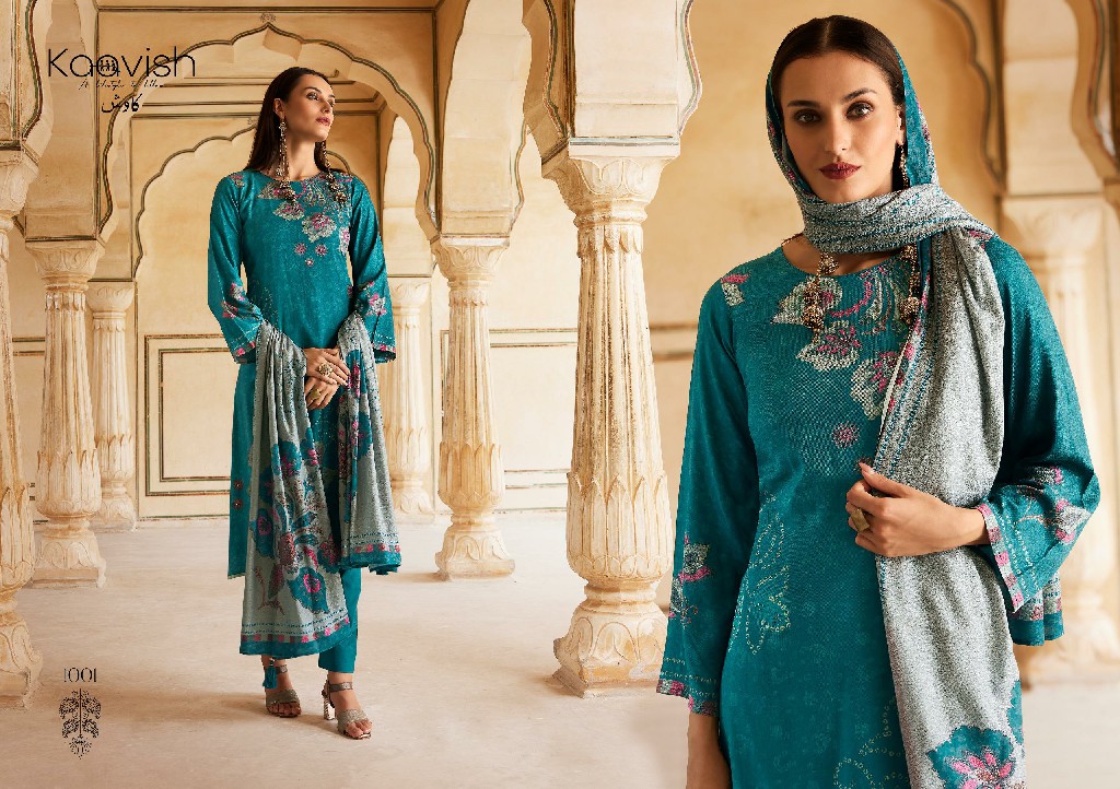 riwaz by kaavish viscose pashmina print ladies suits