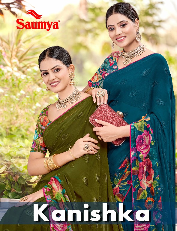 saumya kanishka comfy wear trendy print saree collection