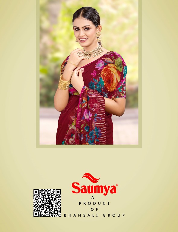 saumya kanishka comfy wear trendy print saree collection