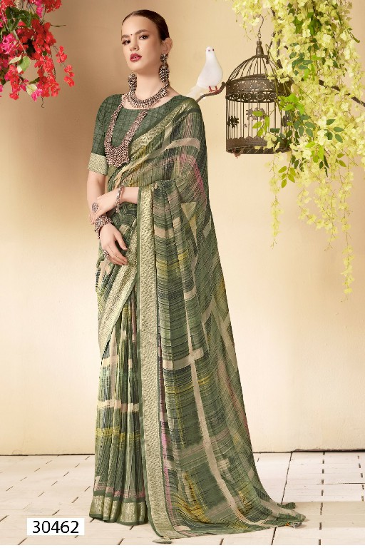 Vallabhi Siyaanshi Wholesale Linen Print Indian Sarees