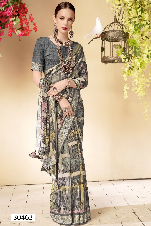 Vallabhi Siyaanshi Wholesale Linen Print Indian Sarees