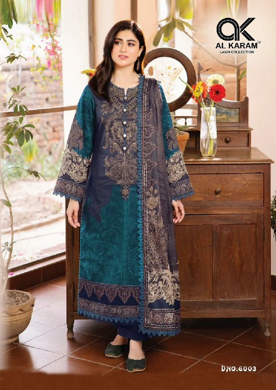 Al Karam Queens Court Vol-6 Wholesale Cambric Collection With Mal Mal Dupatta