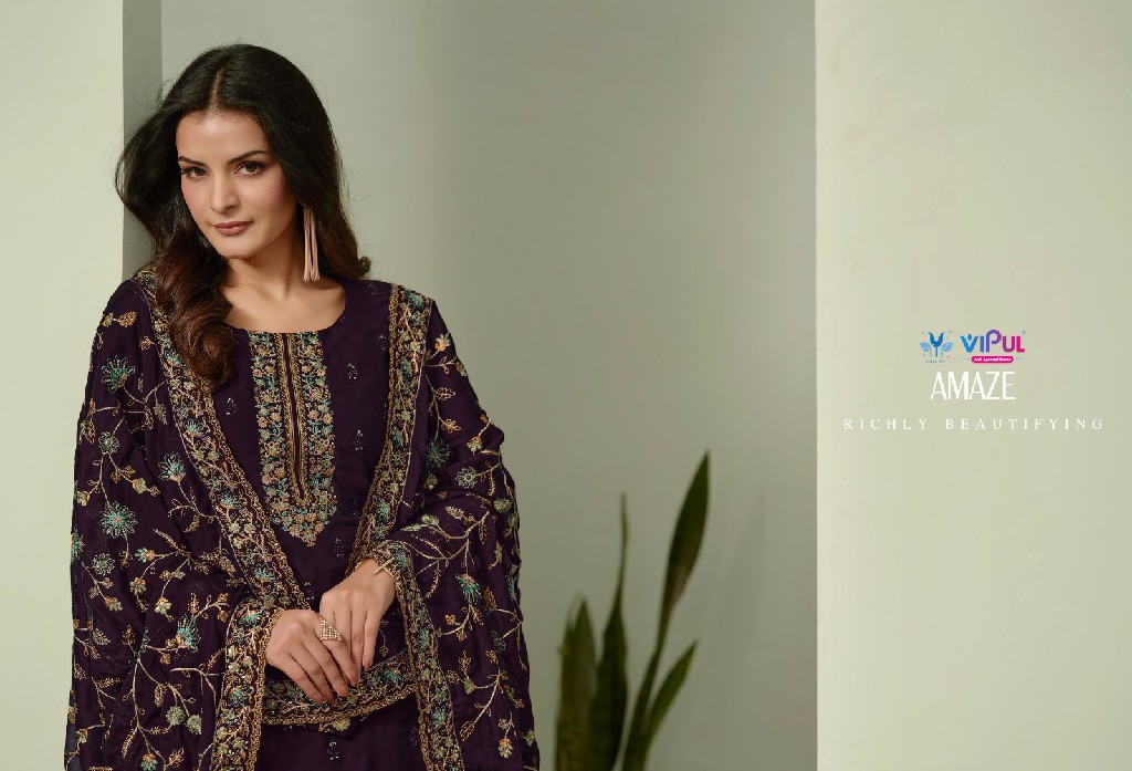 amaze by vipul unique designer silk georgette suits