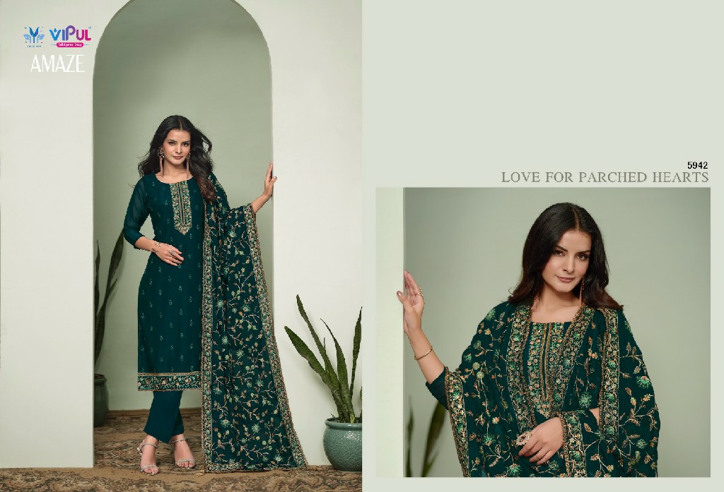 amaze by vipul unique designer silk georgette suits