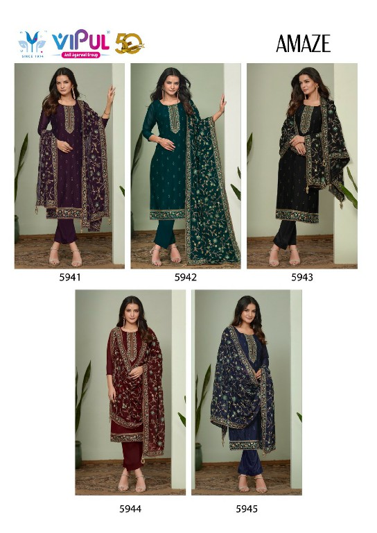 amaze by vipul unique designer silk georgette suits