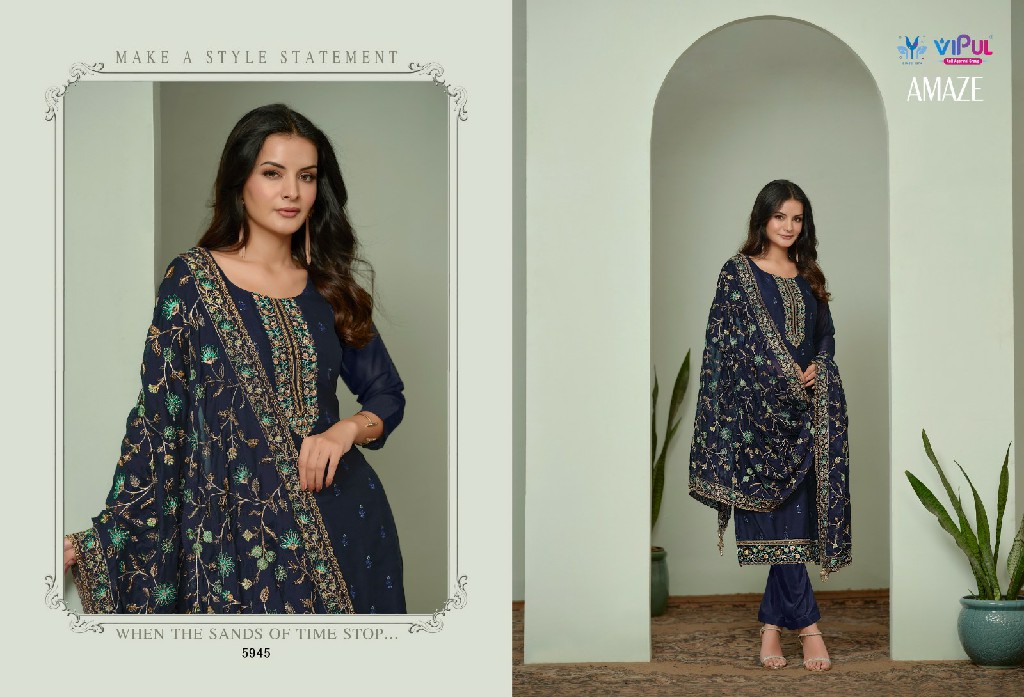 amaze by vipul unique designer silk georgette suits