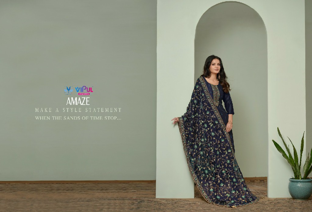 amaze by vipul unique designer silk georgette suits