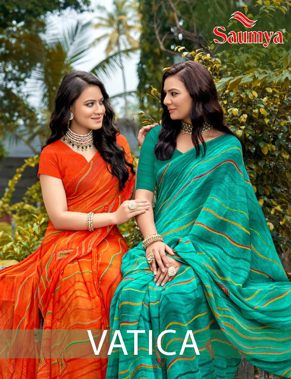 vatica by saumya georgette printed saree collection