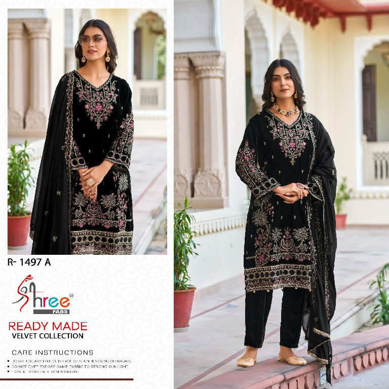 Shree Fabs R-1497 Wholesale 11000 Velvet  Readymade Indian Pakistani Suits