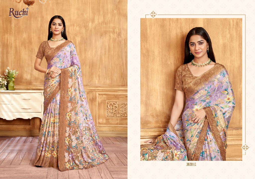 RUCHI VIVANTA SILK VOL 39 SILK CREPE PRINTED SARIS AT BEST RATE