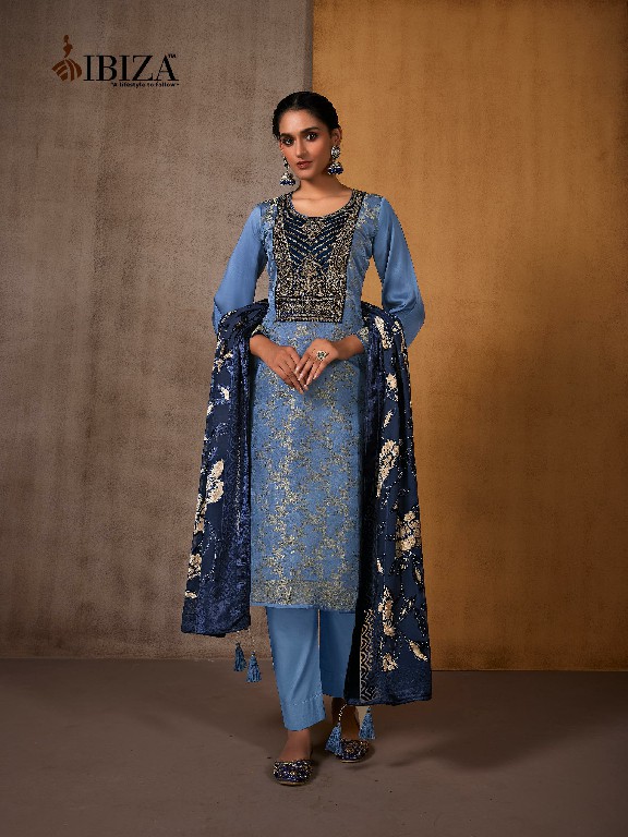 Ibiza Zeffa Wholesale Pure Morrocco Silk With Velvet Patch Winter Salwar Suits