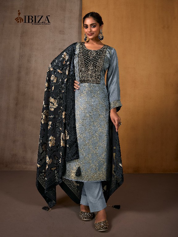 Ibiza Zeffa Wholesale Pure Morrocco Silk With Velvet Patch Winter Salwar Suits