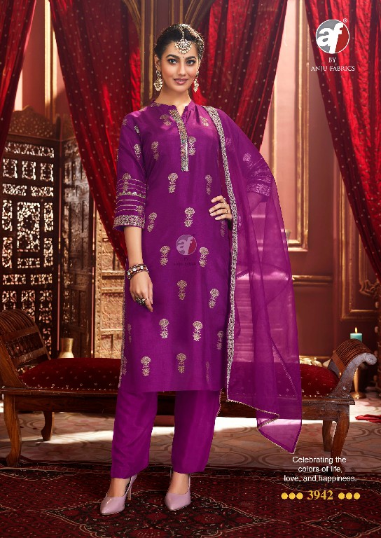 Anju Bandhan Vol-4 Wholesale Dola Silk With Jacquard Kurtis With Pant And Dupatta