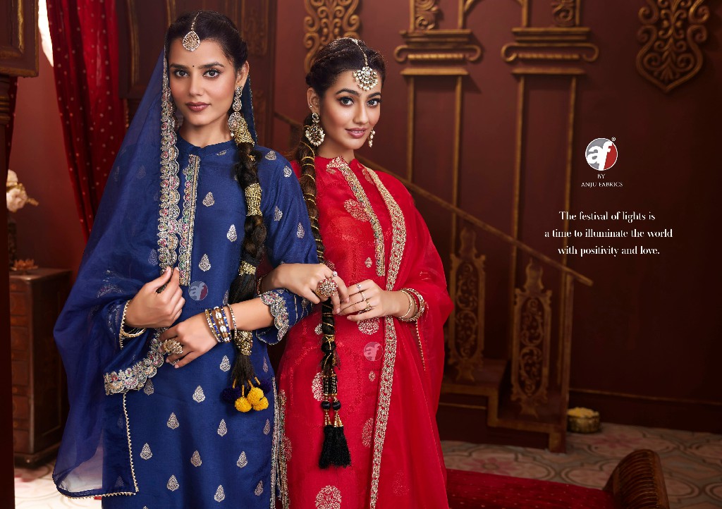 Anju Bandhan Vol-4 Wholesale Dola Silk With Jacquard Kurtis With Pant And Dupatta