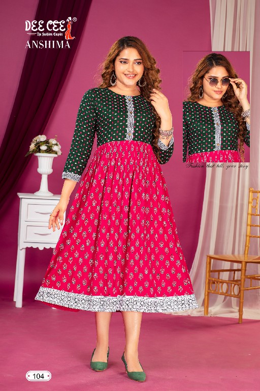 Dee Cee Anshima Wholesale Flared Long Kurtis Catalog