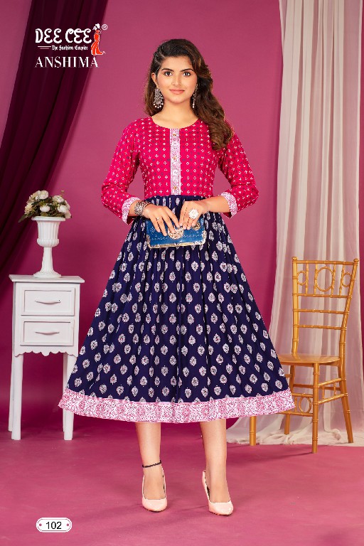 Dee Cee Anshima Wholesale Flared Long Kurtis Catalog