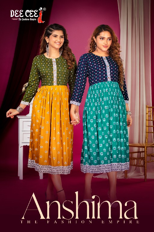 Dee Cee Anshima Wholesale Flared Long Kurtis Catalog