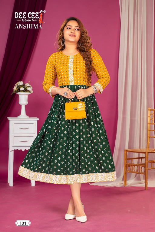 Dee Cee Anshima Wholesale Flared Long Kurtis Catalog