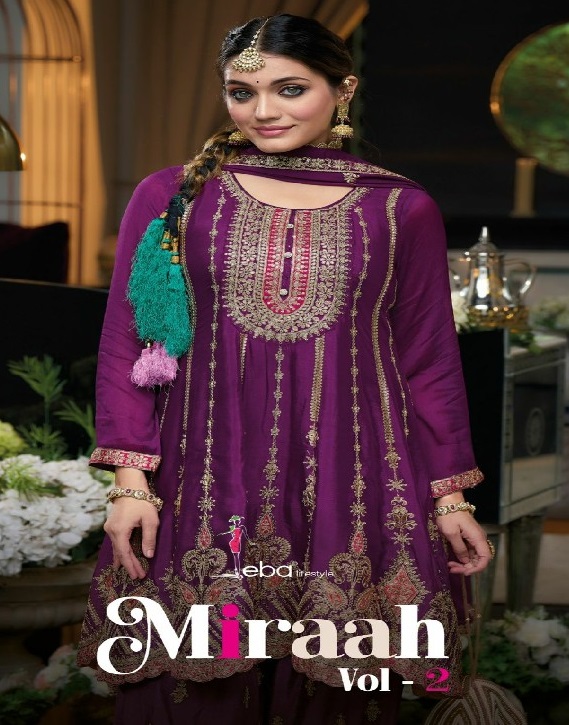 Eba Miraah Vol-2 Wholesale Chinon With Embroidery Readymade Suits