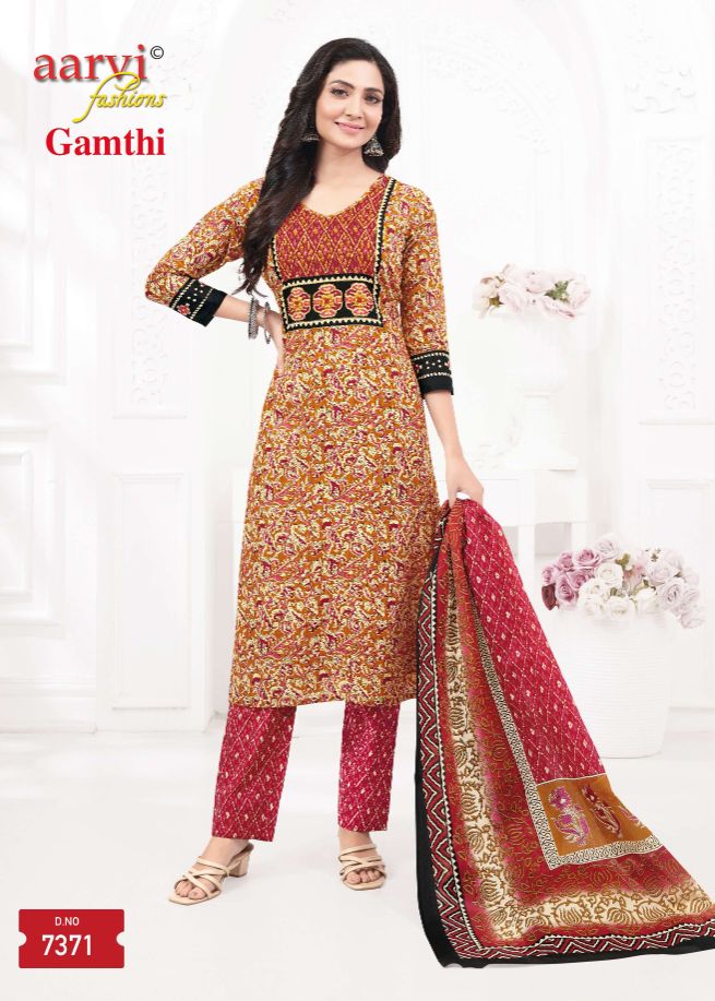 Aarvi Gamthi Vol-6 Wholesale Ready Made Tops With Pant And Dupatta