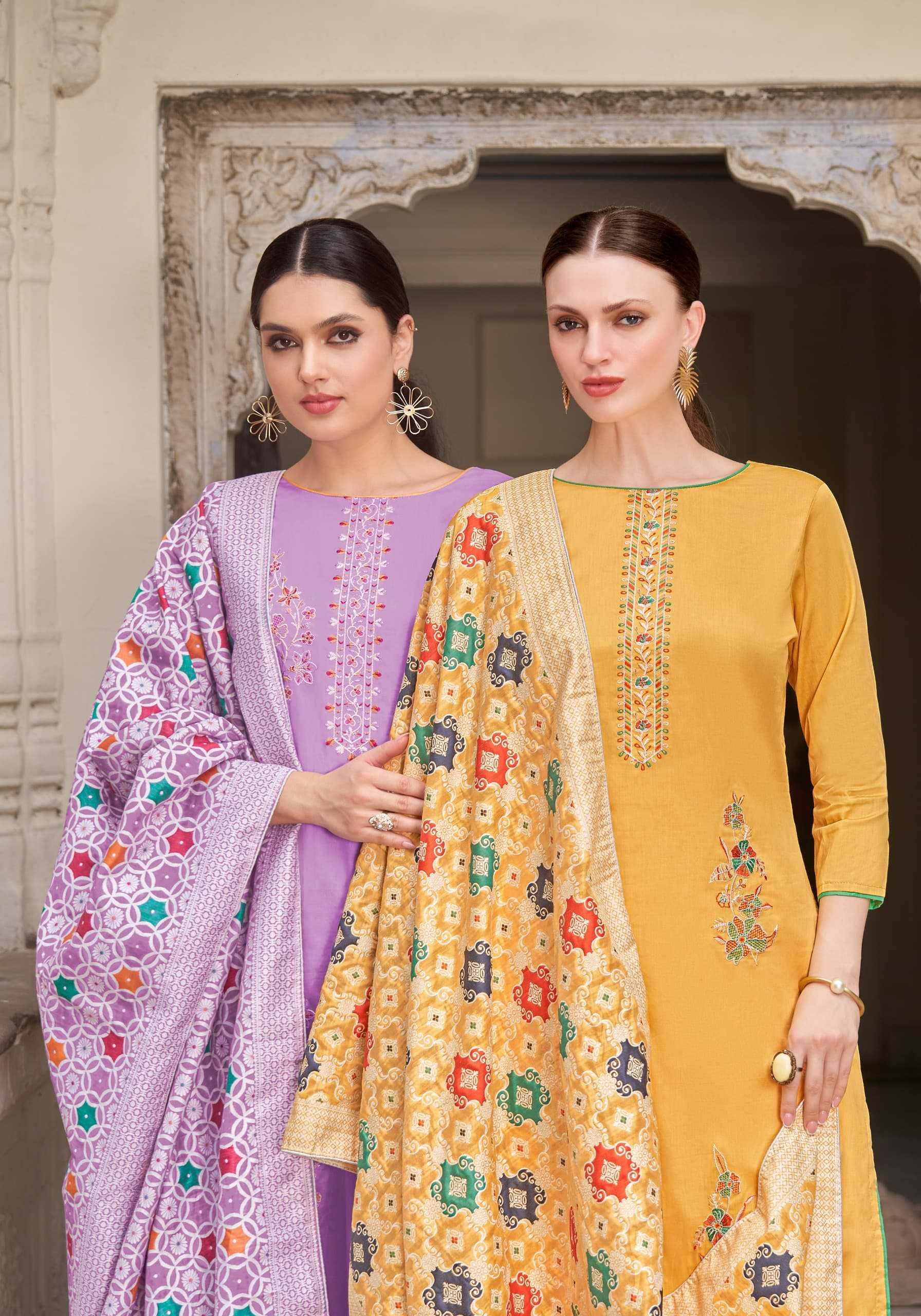 alok suits kaani touch zam cotton stylish ladies suits