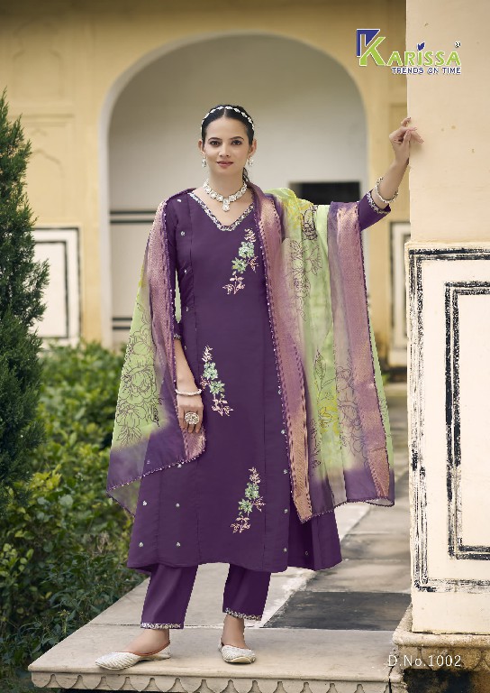 karissa navya viscose roman silk fullstitch ladies suits