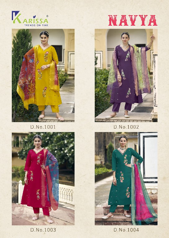 karissa navya viscose roman silk fullstitch ladies suits