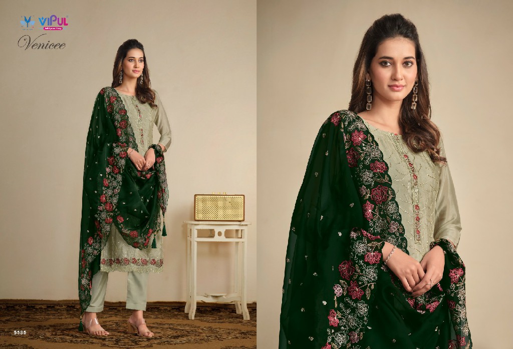 vipul fashion venicee embroidery work chinon ladies suits