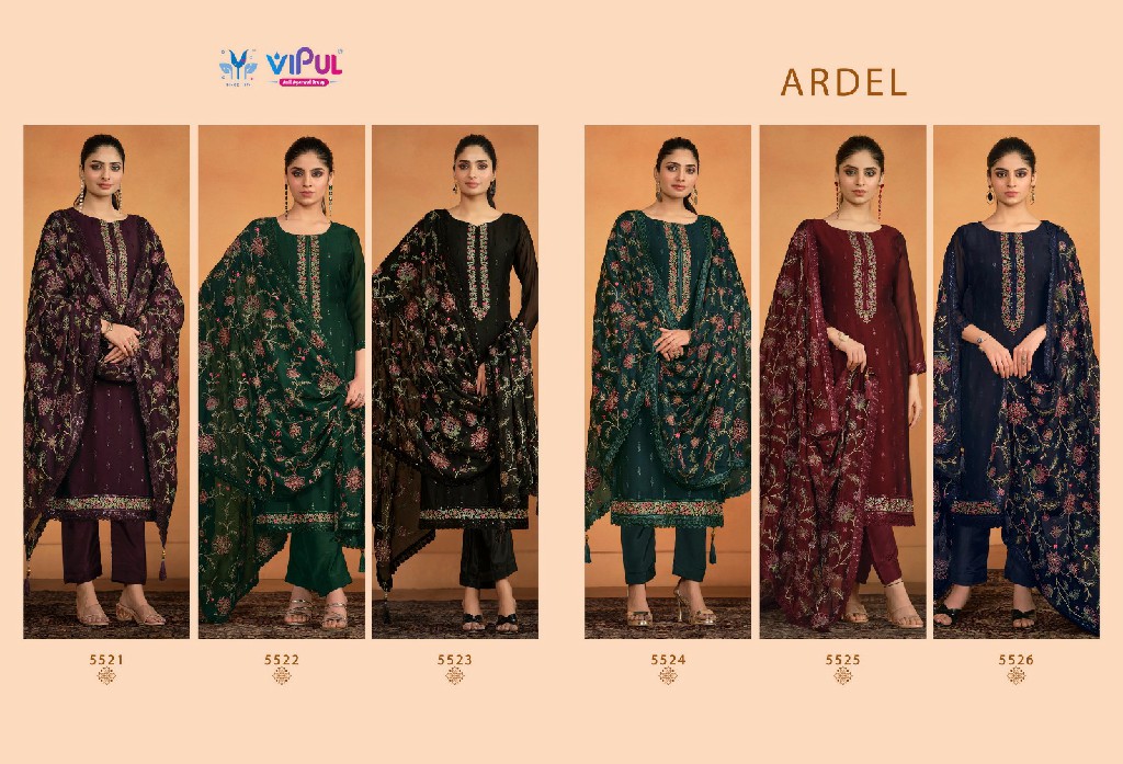 vipul fashion ardel stylish 2 tone cationic georgette ladies suits