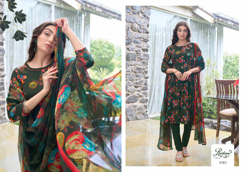 resham vol 16 by anmol tex casual wear crape suits