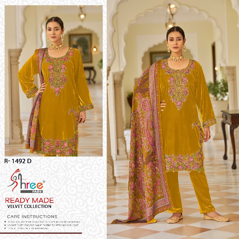 Shree Fabs R-1492 Wholesale Readymade Velvet Indian Pakistani Suits