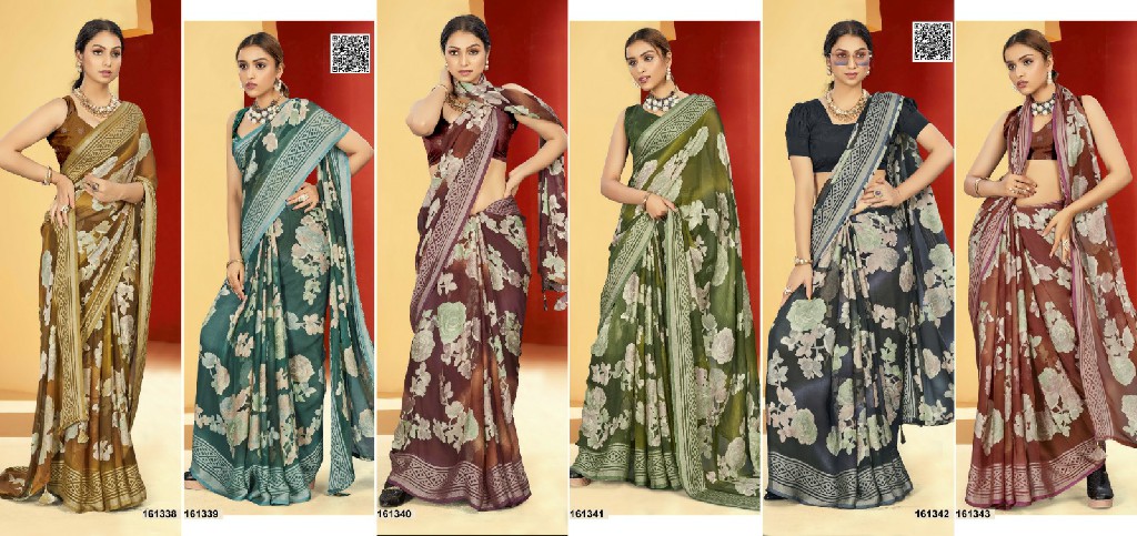 Vallabhi Inaaya Vol-13 wholesale Brasso Fabrics Indian Sarees