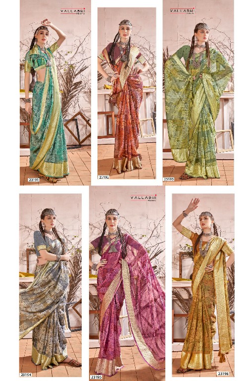 Vallabhi Alonica Wholesale Abstract Print Chiffon Fabrics Sarees