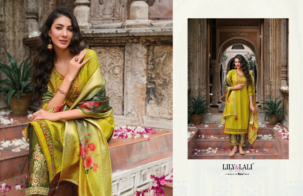 Lily And Lali Meenakari Vol-4 Wholesale Handwork And Embroidery Work Top With Pant And Dupatta