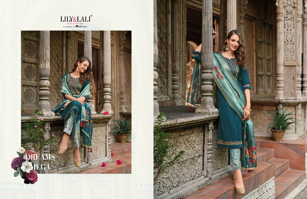 Lily And Lali Meenakari Vol-4 Wholesale Handwork And Embroidery Work Top With Pant And Dupatta