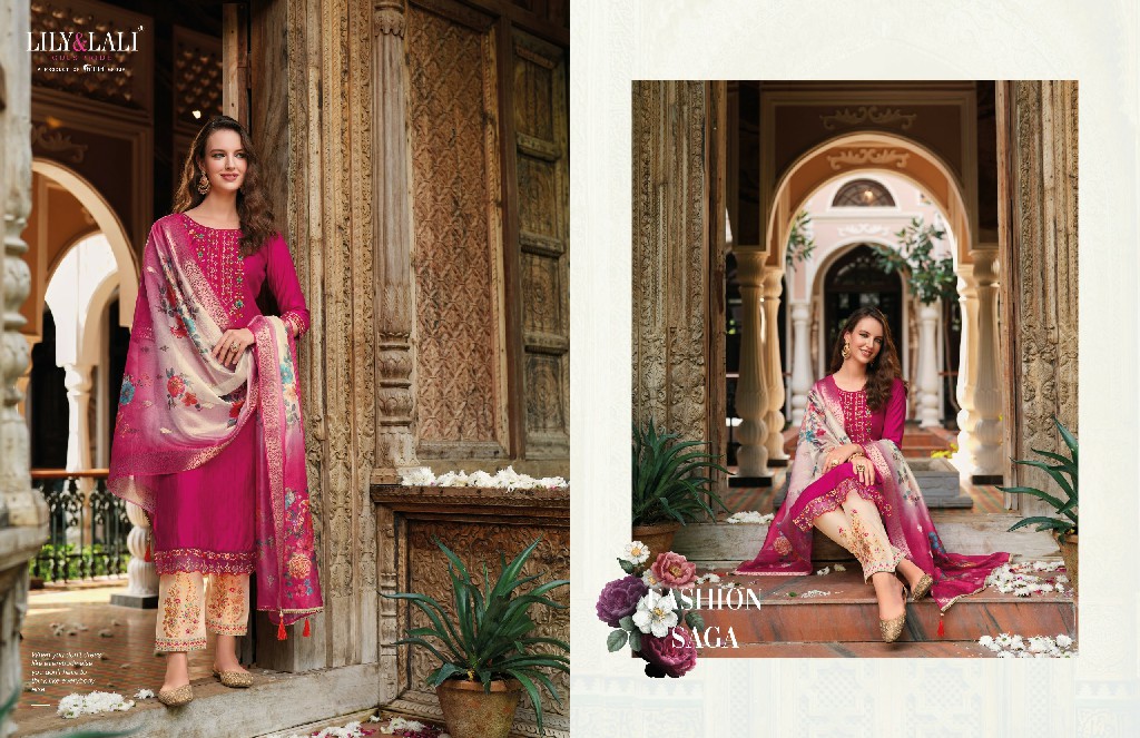 Lily And Lali Meenakari Vol-4 Wholesale Handwork And Embroidery Work Top With Pant And Dupatta