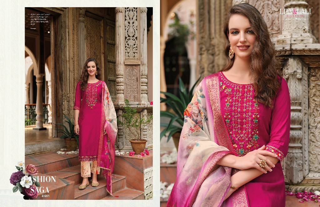 Lily And Lali Meenakari Vol-4 Wholesale Handwork And Embroidery Work Top With Pant And Dupatta