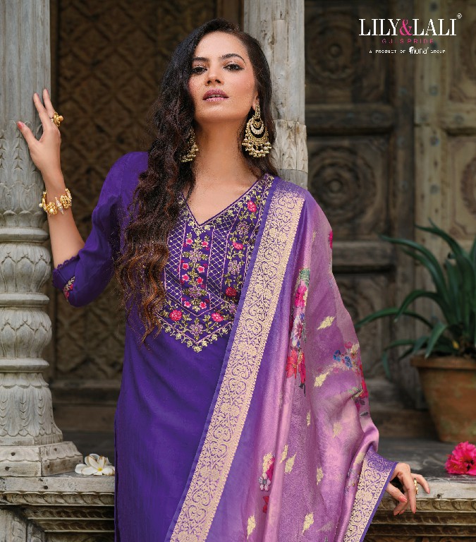 Lily And Lali Meenakari Vol-4 Wholesale Handwork And Embroidery Work Top With Pant And Dupatta