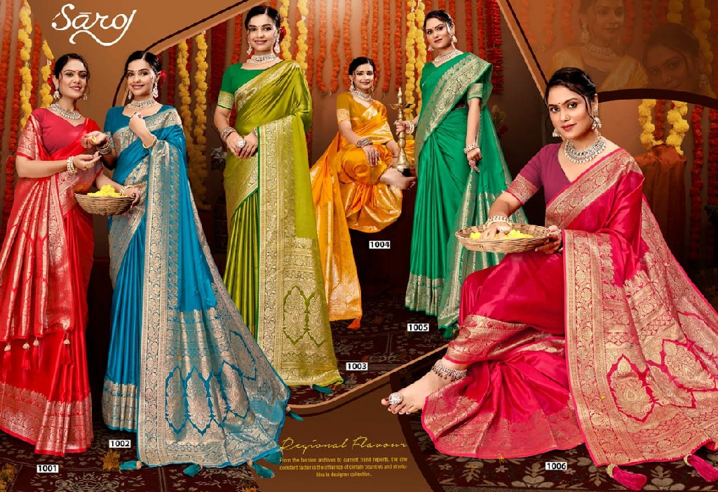 Saroj Milan Satin Silk Vol-5 Wholesale Pure Satin Silk Ethnic Sarees