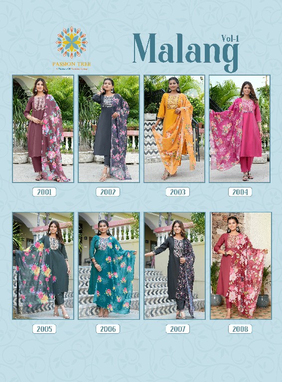 Passion Tree Malang Vol-1 Wholesale Straight Kurti With Pant And Dupatta