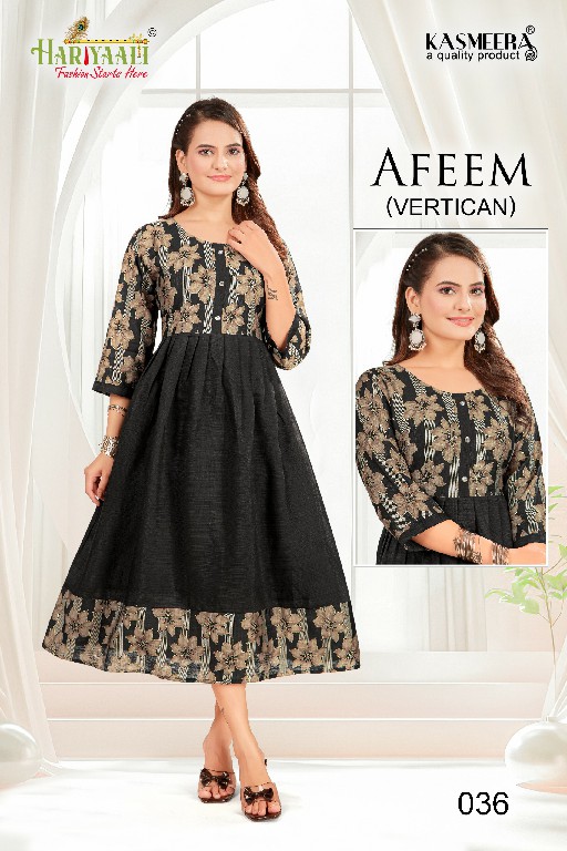 Hariyaali Afeem Vertican Wholesale Plain Flair Concept Kurtis Combo