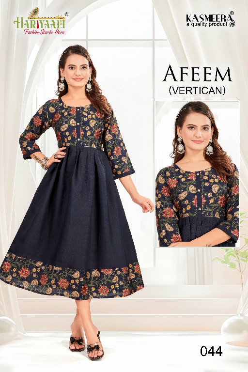 Hariyaali Afeem Vertican Wholesale Plain Flair Concept Kurtis Combo