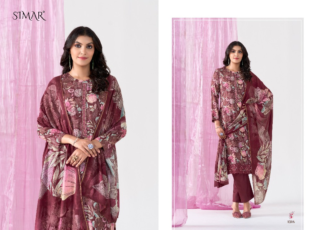 Glossy Simar Harmony Vol-2 Wholesale Pure Lea Silk With Embroidery Work Suits