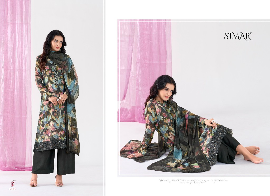 Glossy Simar Harmony Vol-2 Wholesale Pure Lea Silk With Embroidery Work Suits