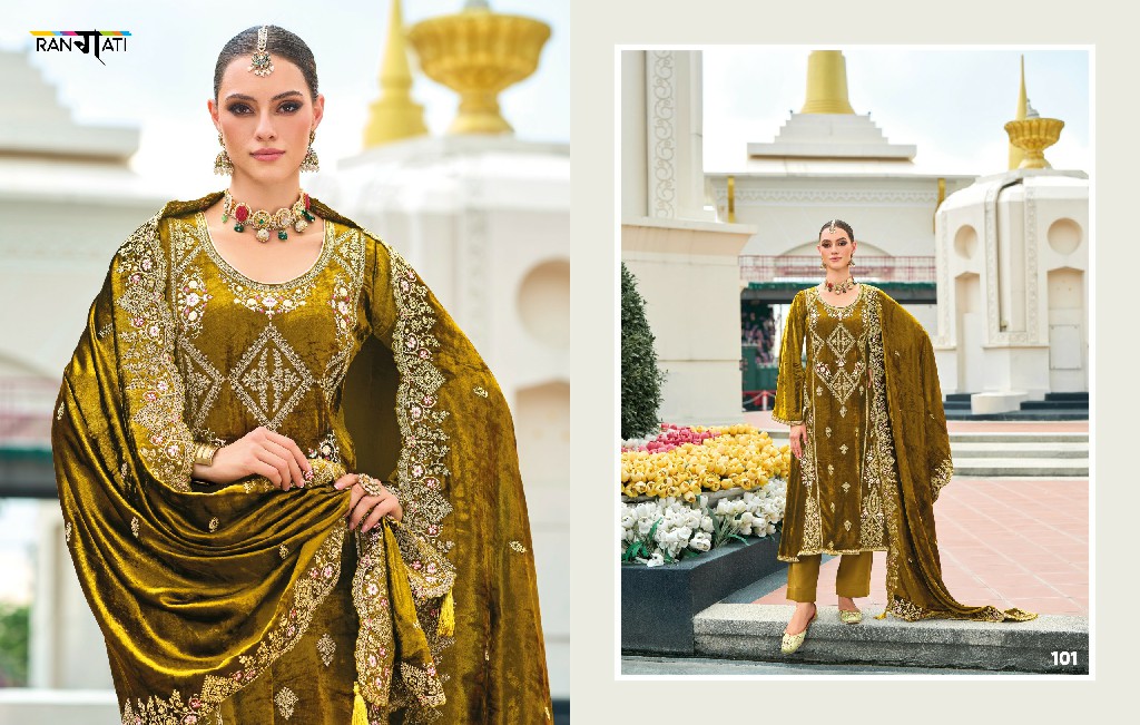 rangati prints cartel viscose velvet embroidery winter collection suits