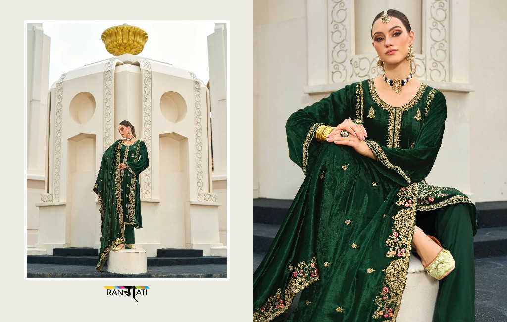 rangati prints cartel viscose velvet embroidery winter collection suits